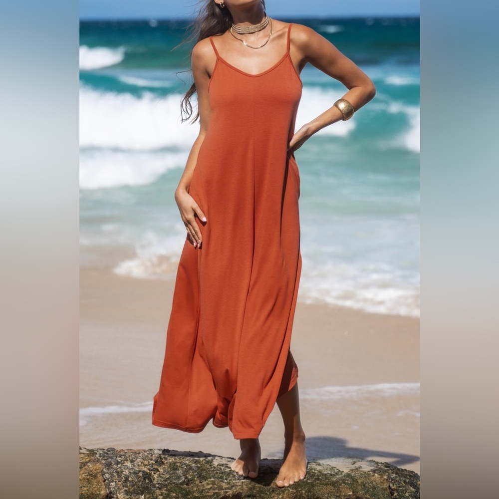 V neck cami maxi dress